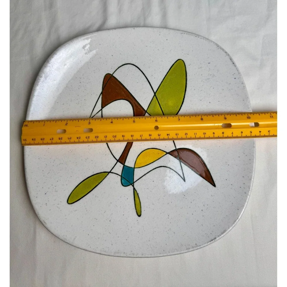 VTG Metlox Poppytrail MCM Dinner Plate‎ Free Form Atomic Mobile 10.25